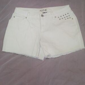 Apt. 9 Women's White Jean Shorts with Stud Accents